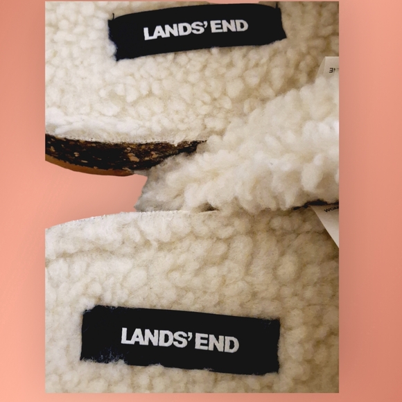 Land'sEnd sherpa bird embroidered slippers size 9 - Picture 4 of 8